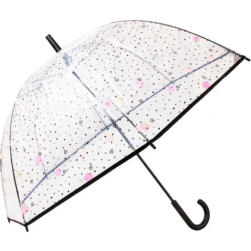 Женский зонт-трость механическая Happy Rain 95 см прозрачный