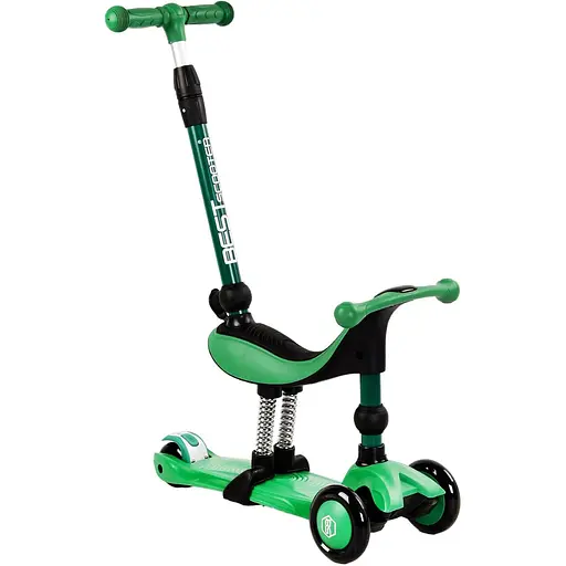 Самокат-велобіг 3 в 1 Best Scooter 32х14х61-75 см Зелений 000231687