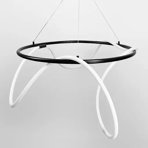 Черная кольцевая люстра с гибкой LED лентой Ø100 см (кольцо 80 см) | Ст. JU 22N-800 BK Line F - фото 2