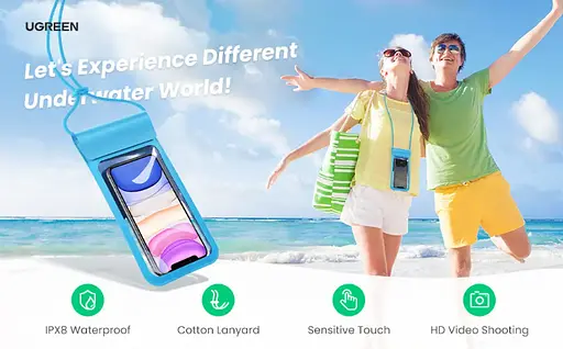 Чохол водонепроникний UGREEN LP364 Waterproof Phone Case 1 Pack (Navy) ( 80879 ) - фото 3