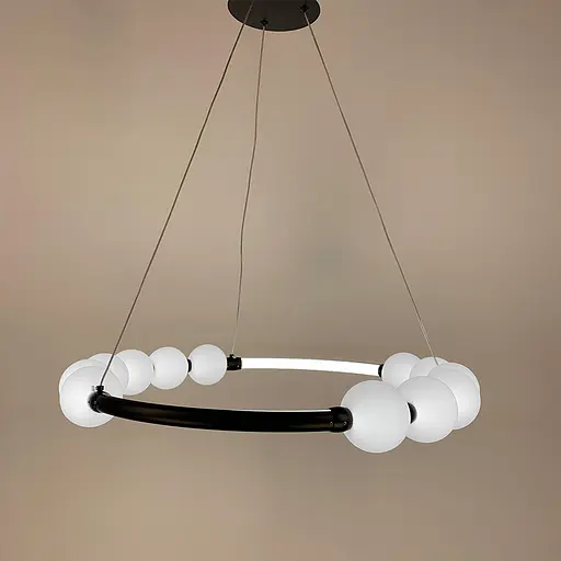 Черная люстра Nordic Pearl с плафонами-жемчужинами на 3 режима Line F | Ст. SG33-600 BK - фото 4