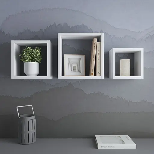 Полки на стену Vays комплект квадратных навесных полок из 3 шт. M-38 Белый