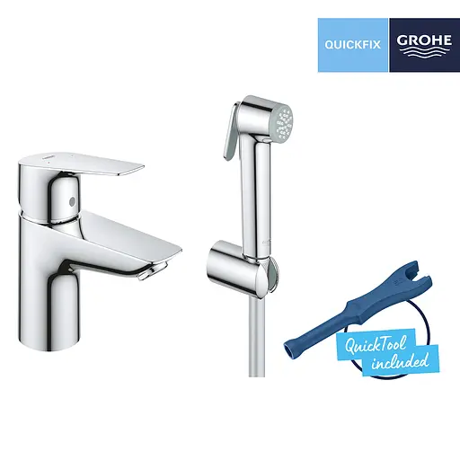 Смеситель с гигиенической лейкой Grohe QuickFix StartEdge S-Size 23773001, Хром - фото 4