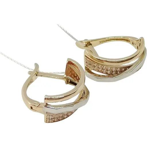 Золотые серьги Империя золота с фианитами. СВ1204КИ