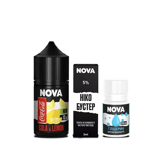 Набор компонентов для самозамеса солевой заправки Nova 30 мл COLA LEMON Лимон Кола, 0-50 мг (18076) - фото 2