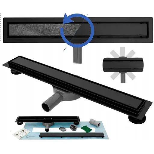 Душовий канал Rea Neo Pro 2в1 black 50 см REA-G0999 - фото 1