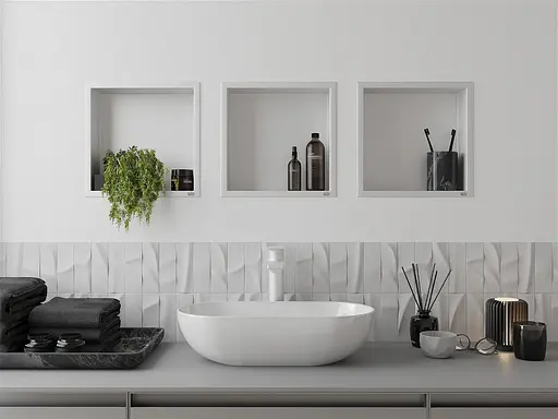 Полка в ванную Nett YW-29, встроенная металлическая 30 см белая - фото 2