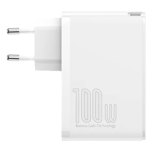 Адаптер сетевой – блок – зарядное устройство BASEUS GaN2 Pro 4 порта 100 W 5 A (CCGAN2P-L02) белый - фото 1