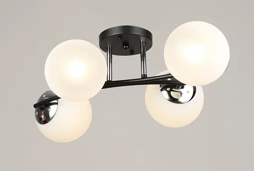 Люстра потолочная на 4 плафона VALESO K2318/4 черный+хром E27