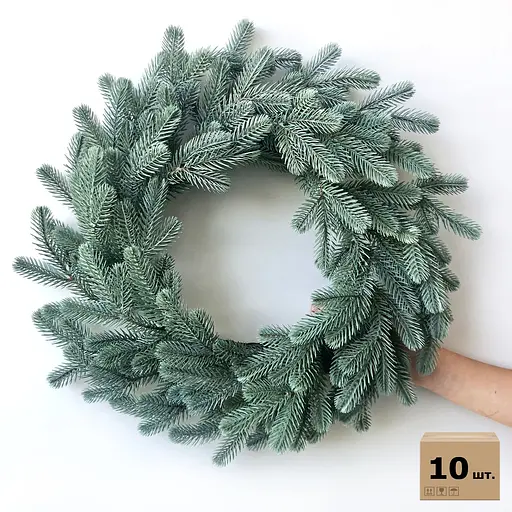 Вінки хвойні різдвяні Hvoya Traditional литі блакитні 40 см 10 шт.