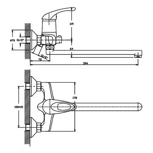 Змішувач для ванни Haiba LUXOR 006 EURO (HB0237) - фото 2