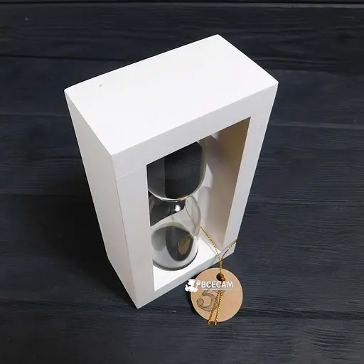 Часы песочные в деревянном корпусе на 5 минут (черный песок) 81823 - фото 3