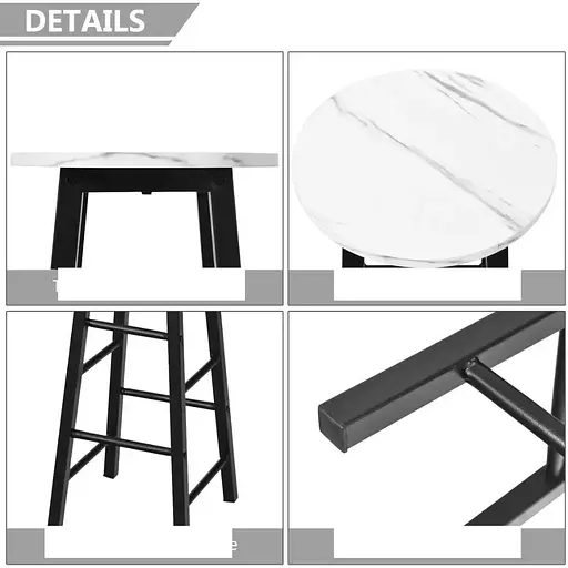 Комплект стульев Costway Eugad с подставкой для ног белый - фото 9