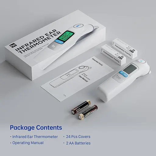 Термометр для ушей профессиональной точности для взрослых и младенцев, 3-цветный код предупреждения о лихорадке - фото 4