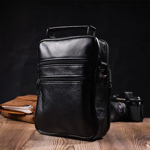 Шкіряна чоловіча сумка Vintage 19,5х24х4,5 см sum0023580 - фото 8