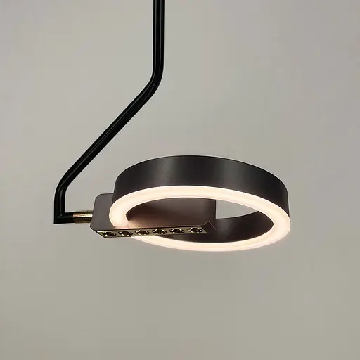 Підвісний футуристичний світильник у чорному корпусі | Арт. 77002/1 Gray+BK | Line F - фото 7