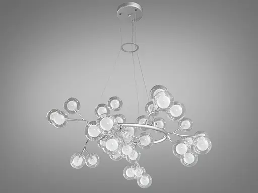 Новинка, люстра в дитячу кімнату "Світлячок", 45 ламп, хром сатин - фото 2