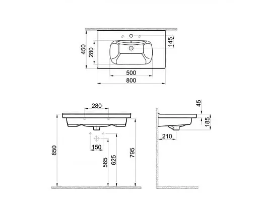 Тумба підлогова Sanwerk Ліга 80 мессина з умивальником Idea (MV0000859) - фото 4