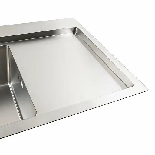 Кухонная мойка нержавейка 78x43 L Platinum Handmade (два отверстия, круглый сифон 3,0/0,8), Нержавеющая сталь - фото 6