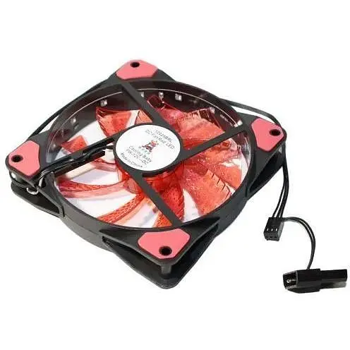 Вентилятор 120 мм Cooling Baby 12025BRL чорний 120x120x25 мм Red LED підсвічування (15 LED) 1000 об/хв 22 дБ 3-pin/Molex - фото 1