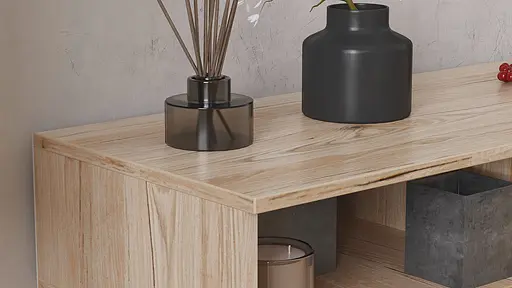 Тумба під телевізор Кентуккі Ferrum-decor 45x139x38 Чорний метал ДСП Дуб Сан-Марино 16 мм (FRD-106732) - фото 2