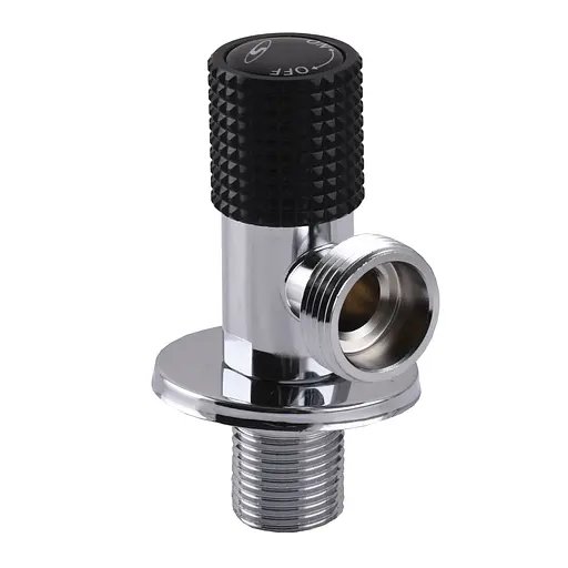 Кран кутовий кераміка Solomon Exlusive 1/2″X3/4″ 989 Black ( 1шт.) - фото 1