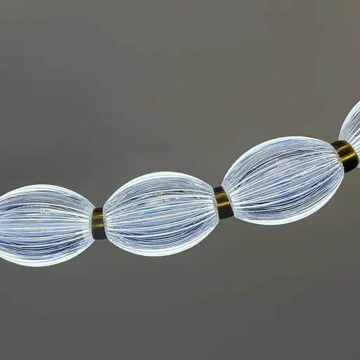 Дуговая Led люстра с 20 прозрачными рельефными шариками в корпусе 140 см Line F | Ст. MJ344-1400L AB+CL - фото 4