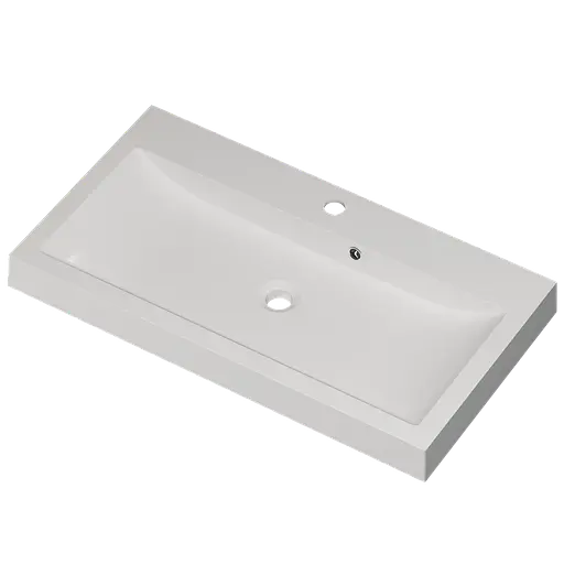 Раковина глянцева врізна Amidicon Lagune Slim 80 792x425 з литого каменю LAGUNE SLIM_80_HL, Білий - фото 2