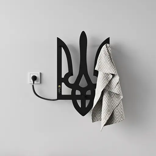 Электрический полотенцесушитель Kosser Тризуб 600x360 EL тайм. чeрний РТ01EL, Черный матовый, Правое - фото 9