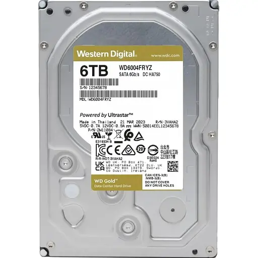 Жесткий диск 3.5" WD Gold Enterprise Class 6ТВ SATA 256MB (WD6004FRYZ) [141174] - фото 4