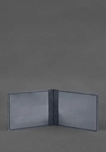 Кожаная обложка для удостоверения ветерана военной службы темно-синяя - фото 3