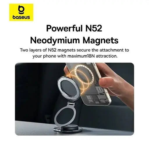 Автотримач для телефона Baseus MagPro Series II Magnetic Car Mount Stick-on Version Cosmic Black - фото 12