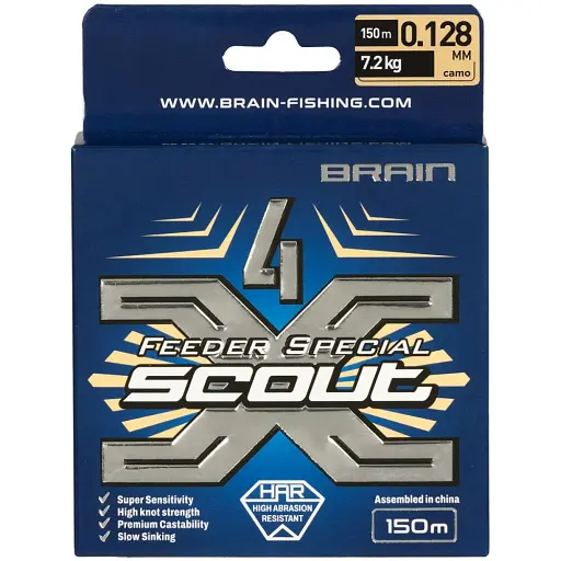 Шнур Brain Scout 4X 150 м (ca мo) 0.128 мм 7.2 кг - фото 2