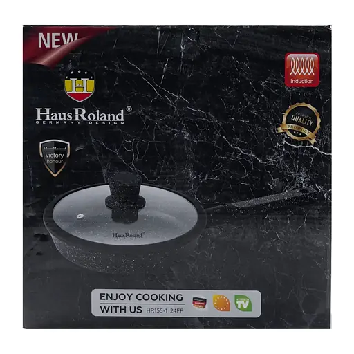 Сковорода антипригарная с крышкой Haus Roland HR155-1 ⌀ 25см алюминиевая сковорода 1,5л Черная - фото 7