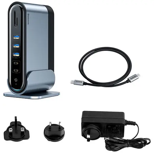 Адаптер Baseus Working Station Three-Screen Multifunctional Type-C Hub Adapter CAHub-DG0G - фото 3