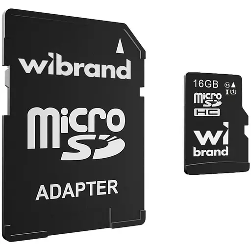 microSDHC (UHS-1) Wibrand 16Gb class 10 (adapter SD) - фото 1