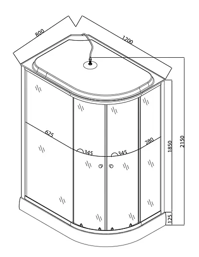 Душевой бокс без гидромассажа Mixxus Wave SB02-120x80x215-L-FB Satin с низким поддоном MI6892, Хром матовый, Универсальная, матовый, хром матовый - фото 6