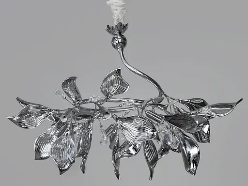 Підвісна керамічна люстра з хромованими елементами, 9 ламп - фото 3