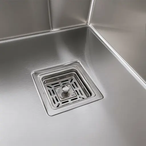 Кухонная мойка на две чаши Platinum Handmade HSB 75x45 нержавейка (квадратный сифон 3.0/1.0 мм, монтаж под столешницу), Нержавеющая сталь - фото 6