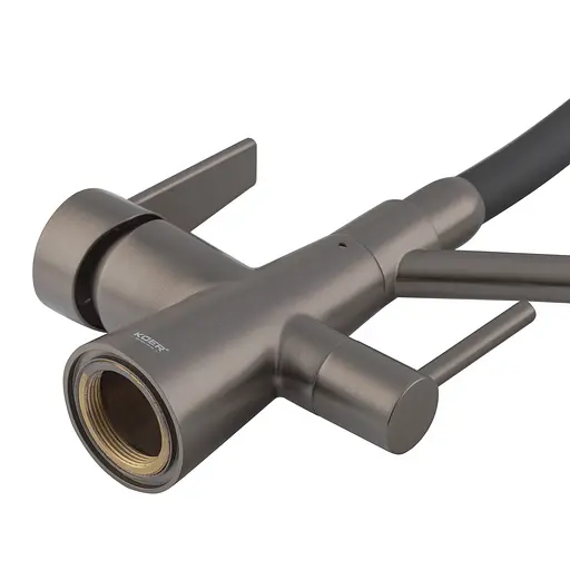 Смеситель для кухни на две воды с гибким изливом Koer KB-72003-07 KR3377 Графит - фото 7