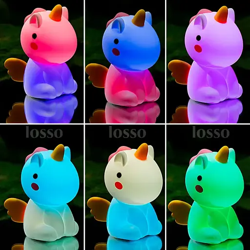 Нічник силіконовий дитячий Єдиноріжка LOSSO Unicorn JX-19 - фото 5