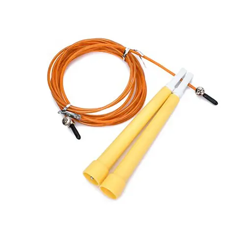 Скакалка скоростная Bambi MS 3765(Yellow) 290 см, ручка пластик, веревка резина+металл - фото 1