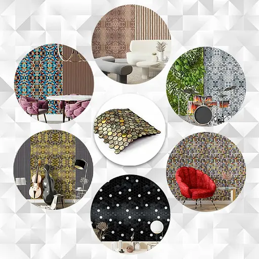 Самоклеюча алюмінієва плитка 300x300x3 мм Золота луска SW-00001934 - фото 6