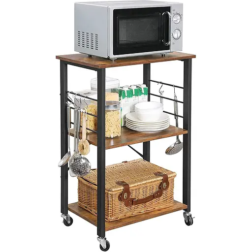 Стеллаж Leobert Dash в стиле Loft с колесиками коричневый - фото 8