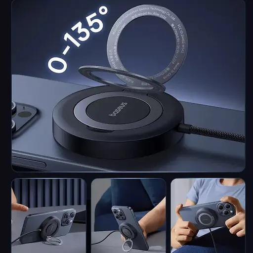 БЗУ Baseus Simple Mini4 Qi2 15W (P10273300121-0) Cosmic Black - фото 5