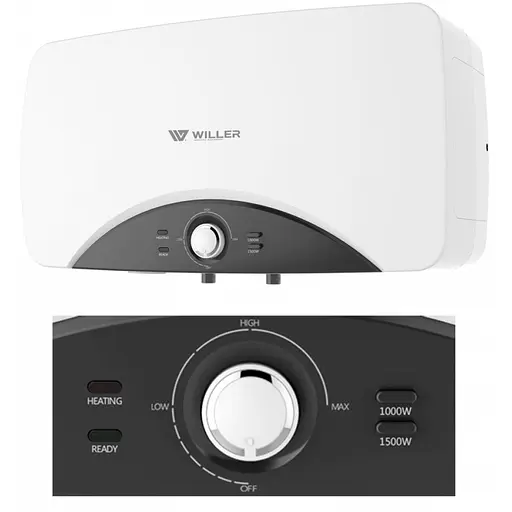 Водонагрівач Willer Edge+ 2,5 кВт, мокрий ТЕН, 20 л, прямокутний, горизонтальний, білий (EH20R) - фото 8