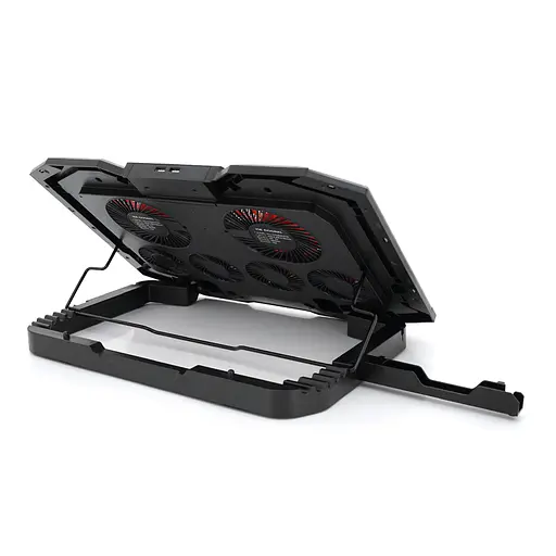 Підставка для ноутбука IceCoorel K9, 10-17", 4*100mm 1400±10% RPM + 4*70mm 2500±10%RPM, 2xUSB2.0 + підставка для мобільного телефону - фото 2