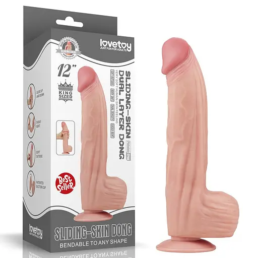 Фаллоимитатор LoveToy Sliding-Skin Dual Layer Dong King Sized 31 см телесный - фото 22