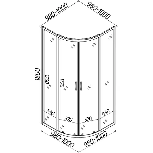 Душевая кабина Bravo полукруглая без поддона Wisla N100FS 1 шт., хром матовый - фото 6