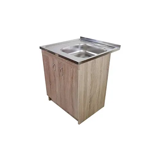 Тумба для кухні з накладною мийкою ЛДСП 60х60х83 см Дуб Трюфель (52867-01112) - фото 4